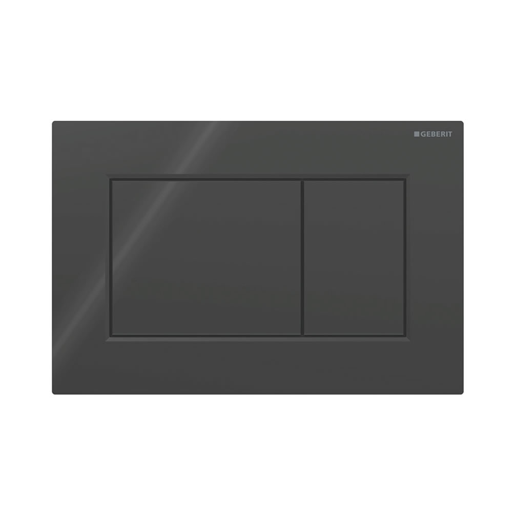 Cutout image of Geberit Sigma01 Square Black Dual Flush Plate